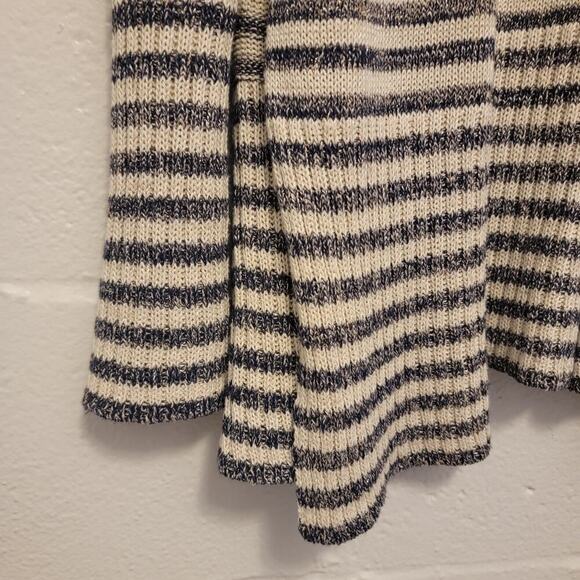 Coldwater Creek Cardigan S/8 Coastal Grandma Lagenlook Metallic Striped #366 - Picture 6 of 12